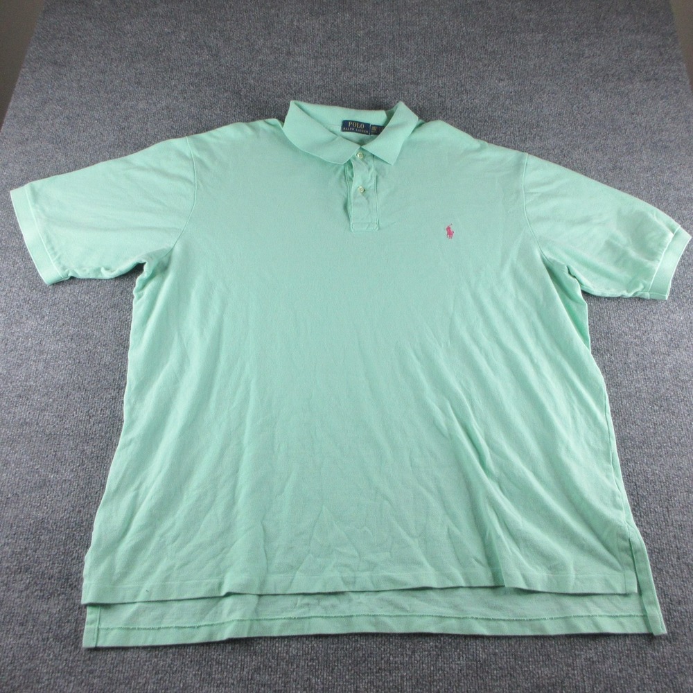 Polo Ralph Lauren Polo Shirt Mens 3XLT Green Short Sleeve Cotton Pony Logo Tall